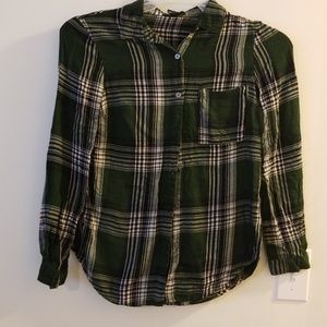 Green plaid forever 21 button down size s